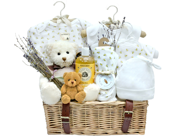 New Born Baby Gift - Burt's Bee Baby organic gift basket - L36668403 Photo