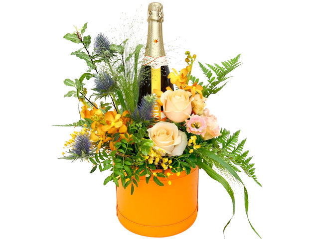 Order Flowers in Box - Chandon with Flower Gift Set FB04 - BX0528A4 Photo