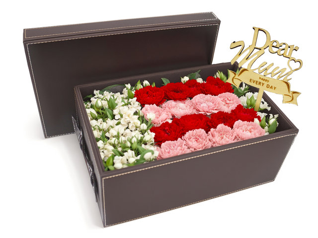 Order Flowers in Box - Mother's Day Carnation Box Flower MF02 - ML82102 Photo